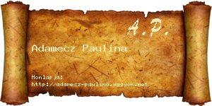 Adamecz Paulina névjegykártya